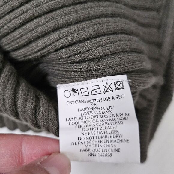 Ramy Brook Pilar Dress Large Green Cut Out Ribbed Knit Sweater Midi Cashmere - Picture 7 of 11